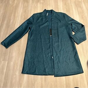 Chico’s Travelers Turquoise Blue Crushed Jacket Collection Reversable Sz 2 L